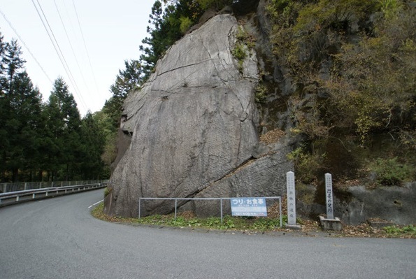 恐竜の足跡が残る岩壁