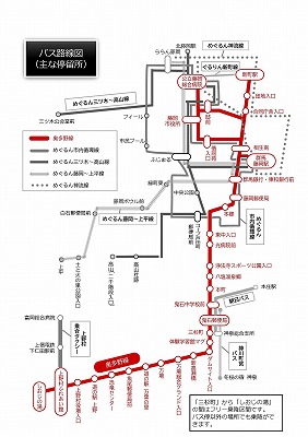 藤岡市街地のバス路線図